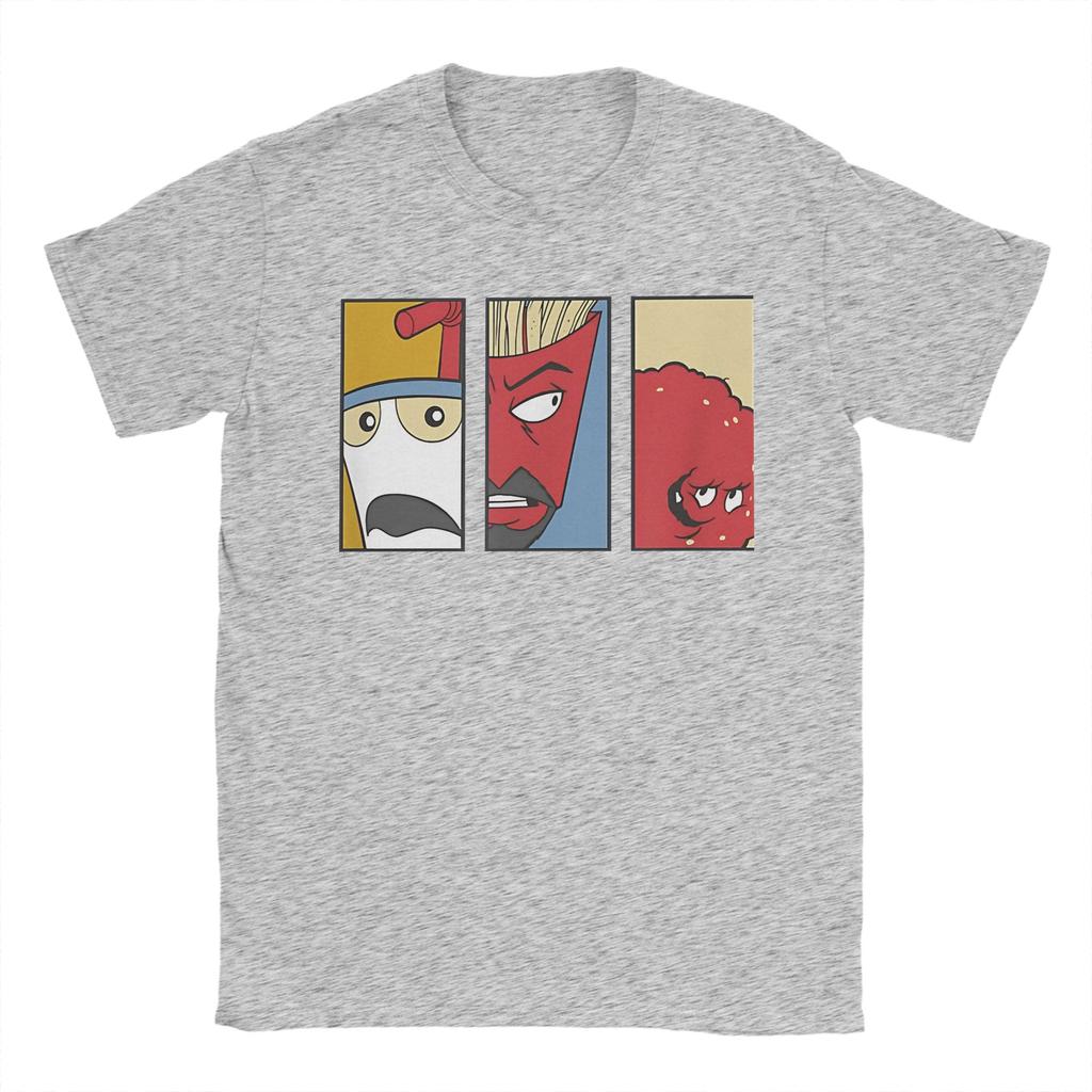 Футболка Aqua Teen Hunger Force Летняя Модная Футболка Унисекс Хлопок Круглый Вырез Большого Размера Футболки С Коротким Рукавом Y2K Ретро Футболка