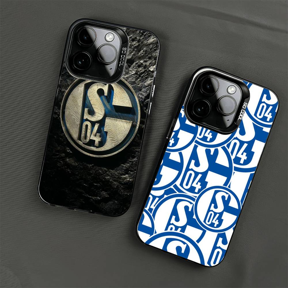 S-Schalke 04 матовый чехол для телефона для iPhone 17 16 15 14 Plus 13 12 11 Pro Max X Xs XR Серебристый Жесткий чехол