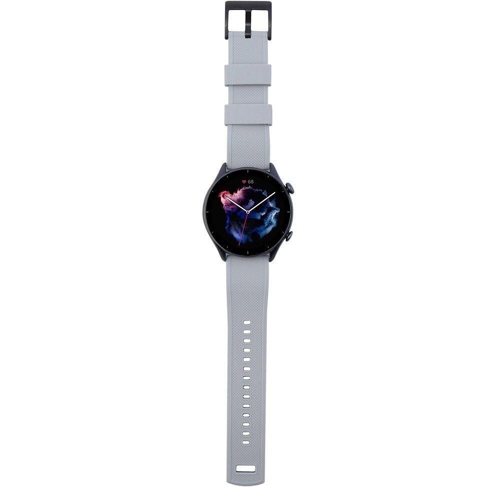 ERBORD Universal Silicone Strap 22mm, Dual Color, Gray / Black / Black Buckle