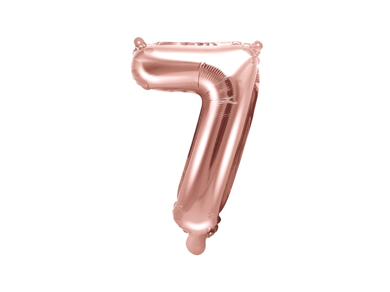 Balon Foliowy Cyfra "7" Różowe Złoto 35 Cm