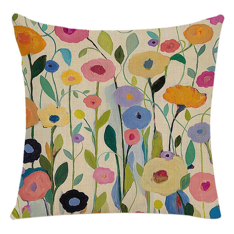 Ретро Растение Цветочный Принт Лен Наволочка Дом Гостиная Диван Автомобильная Подушка