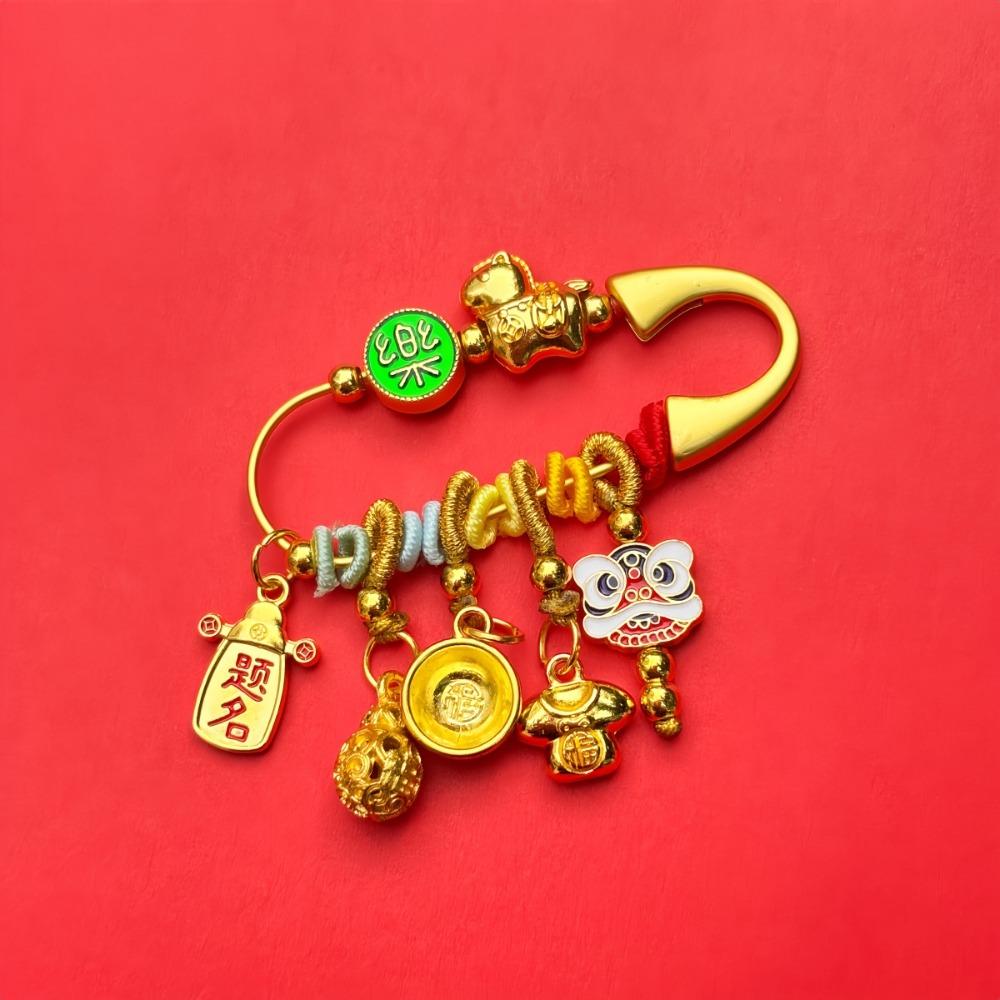 Брошь-подвеска в виде золотой лошади по знаку зодиака, пони с пескоструйной обработкой, защитная брошь, для новорожденного