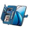 Emed Flower Zipper Leather Phone Case for Realme 12 Pro - Stylish Protective Cover SZRH In Blue