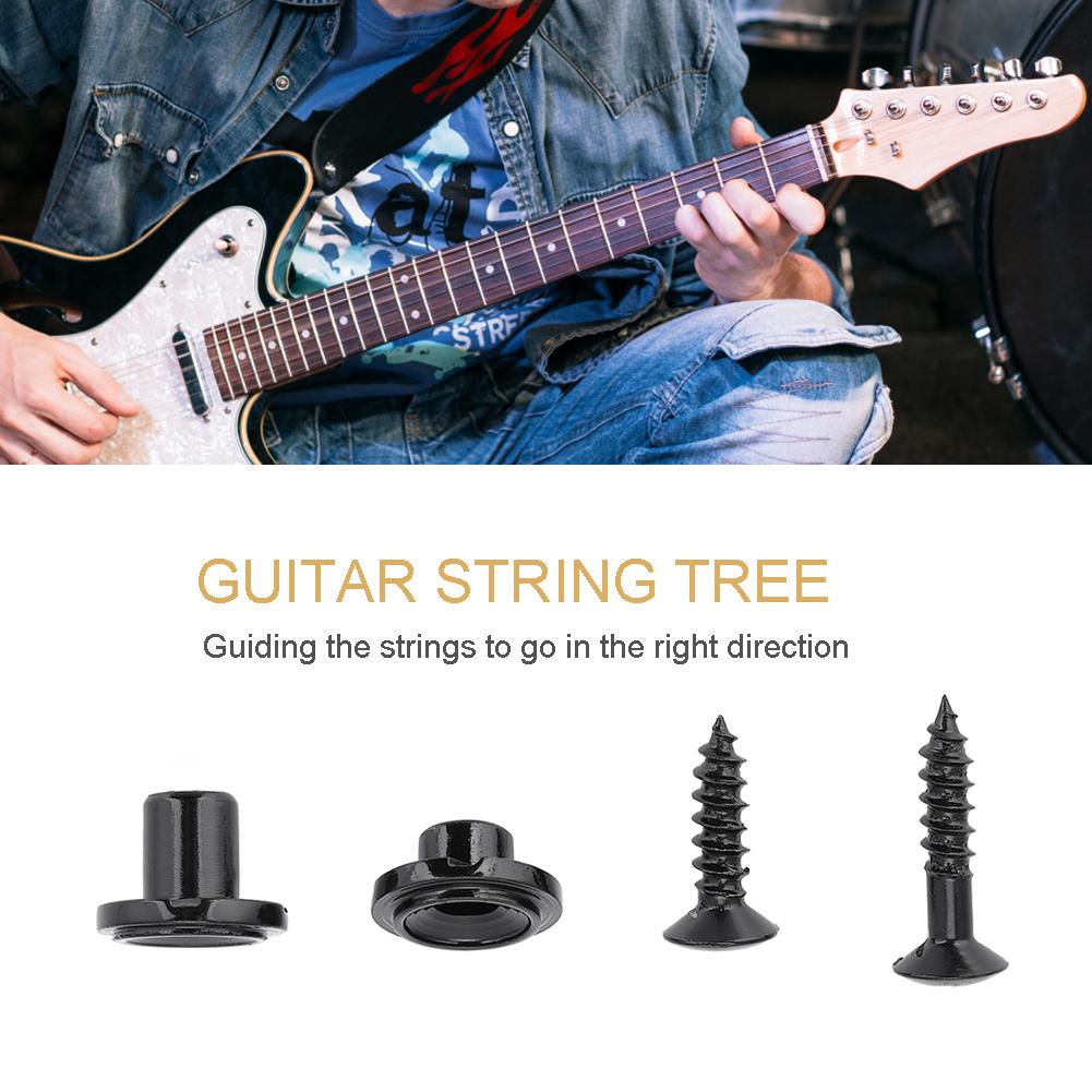 2PCS 5mm 7.8mm String Tree Retainer with Screw for Electric Guitar Part Accessory (Black)