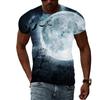 Летний топ с круглым вырезом и 3D-принтом ночного неба, модная повседневная мужская футболка с коротким рукавом
