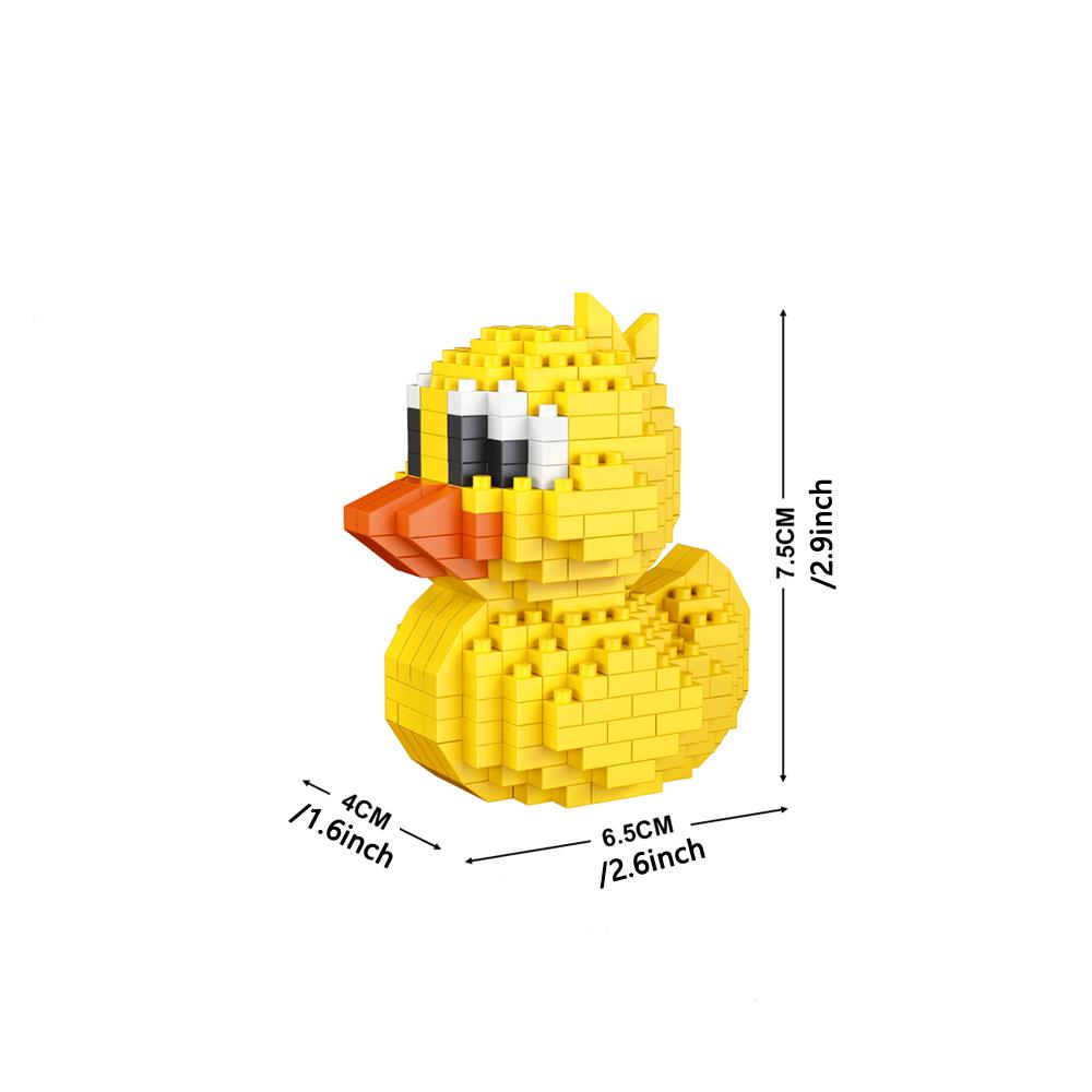 Little Yellow Duck Puzzle Assembly Building Blocks Toys Animal Series 3D Model Micro Mini Diamond Bricks Pig Panda Hamster Snail