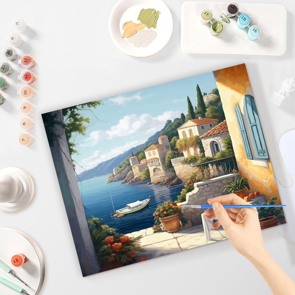 Рамка «сделай сам», набор для рисования по номерам для взрослых, раскраска по номерам «Гавань», пейзаж, настенная художественная картина, подарок «сделай сам» для домашнего декора, 40x50 см