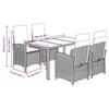 VidaXL Ensemble à Manger de Jardin avec Coussins 5 pcs, Table et Chaises avec Dossier Réglable, Meubles d'Extérieur Patio 3212206