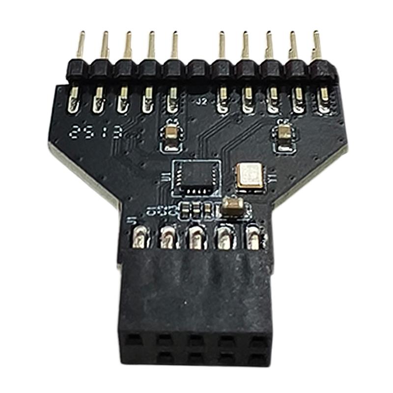 Материнская плата со стабильной производительностью, разветвитель разъема USB 9Pin для компьютера, RGB-подсветка, USB-хаб 1 к 2
