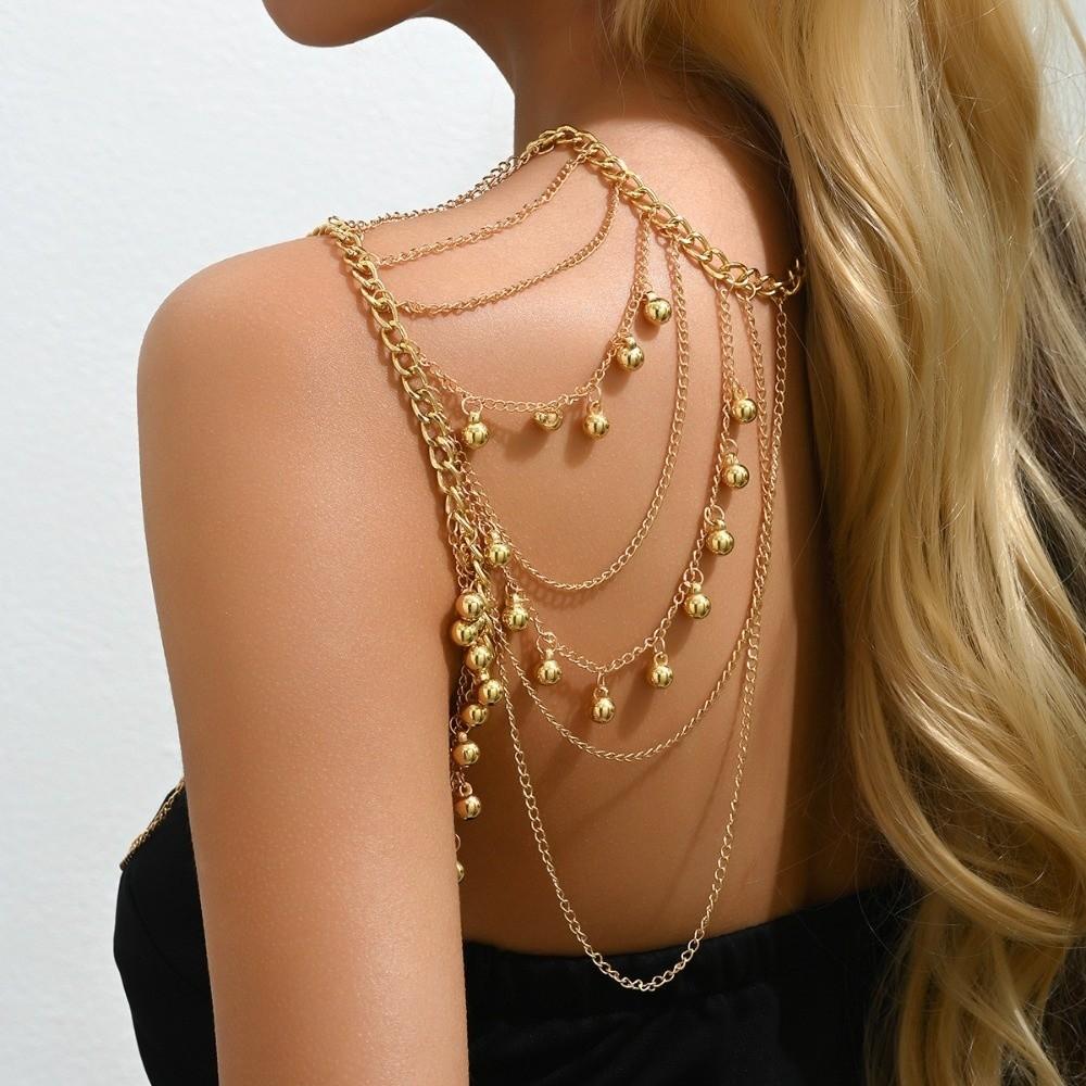 Layered Tassels Costume Armband Gold Body Chain Vintage Necklace Shoulder Chain Ladies