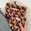 with Zipper Makeup Bag Color Plaid Key Case Portable Cosmetic Pouch  for Women Girls