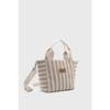 Women's Striped Mini Linen Tote Bag