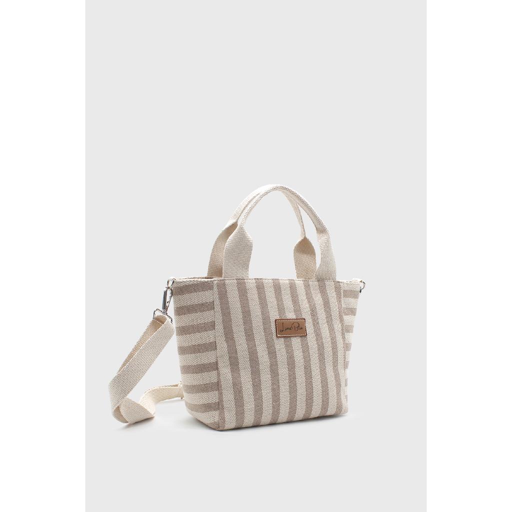 Women's Striped Mini Linen Tote Bag