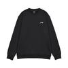 Li Ning Sports Fashion Series однотонный повседневный свободный флисовый свитшот с длинным рукавом с логотипом осенняя мужская толстовка черного цвета AWDTC69-1