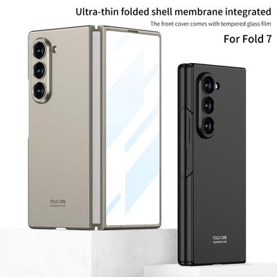 Ультратонкий матовый защитный чехол Samsung Z Fold7 с защитой от падений и встроенной пленкой