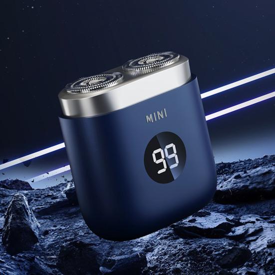 Мини-электробритва с цифровым дисплеем, USB-перезаряжаемая, водонепроницаемая, с двумя головками, портативная, для путешествий, бритва для мужчин, триммер для бороды, инструмент для удаления волос