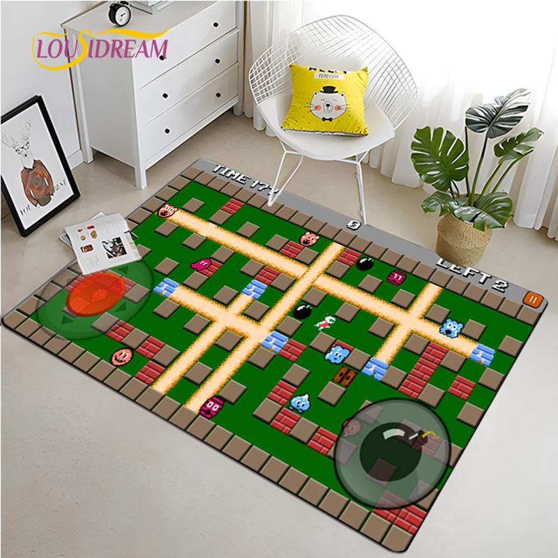 Retro Game Carpet for Living Room Bedroom Rug Kitchen Kids Door Unslip Floor Mats Birthday gift photography props Alfombra Rug