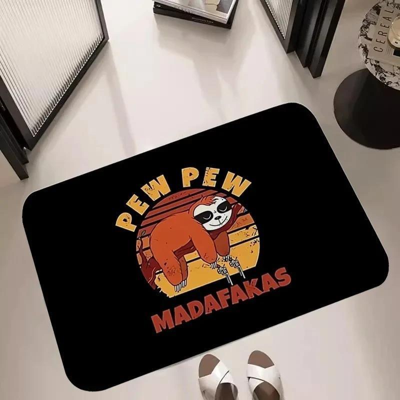 Коврик для двери с принтом кота Madafakas, коврик для прихожей, кухни, балкона, гостиной, ковер для входа, декор для дома, нескользящий коврик