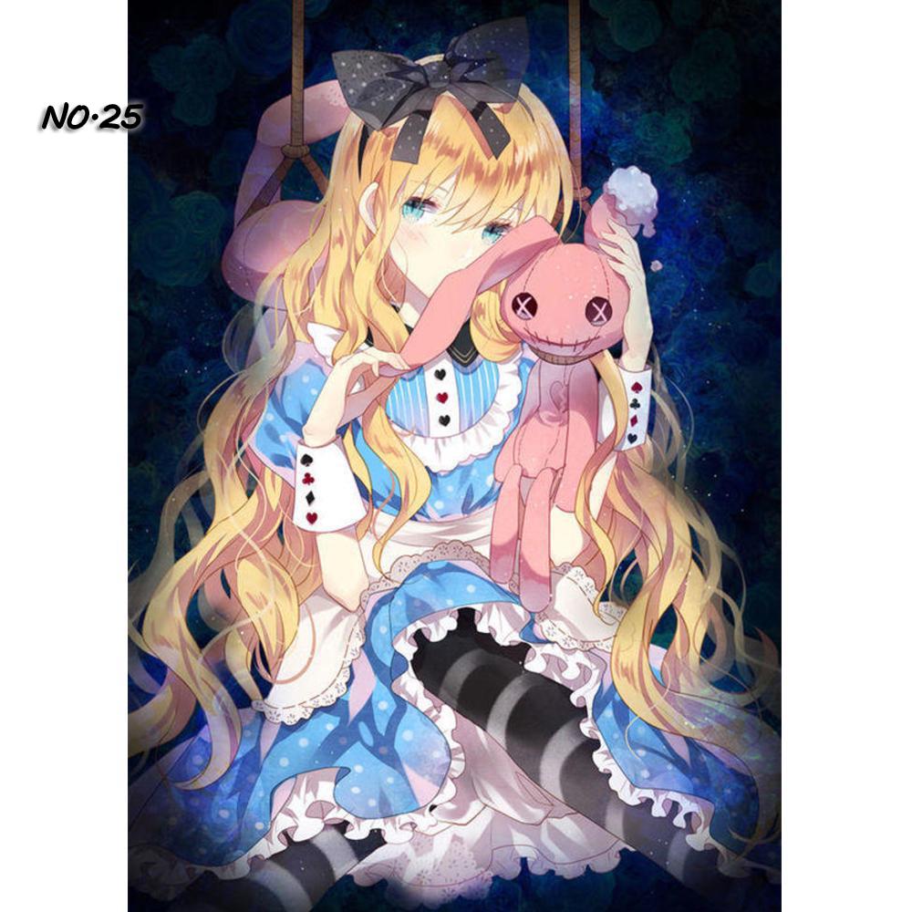 Полный круглый 5D DIY алмазная живопись аниме кошка девушка 3d узор для вышивки Фэнтези эльф принцесса вышивка крестиком мозаичная наклейка