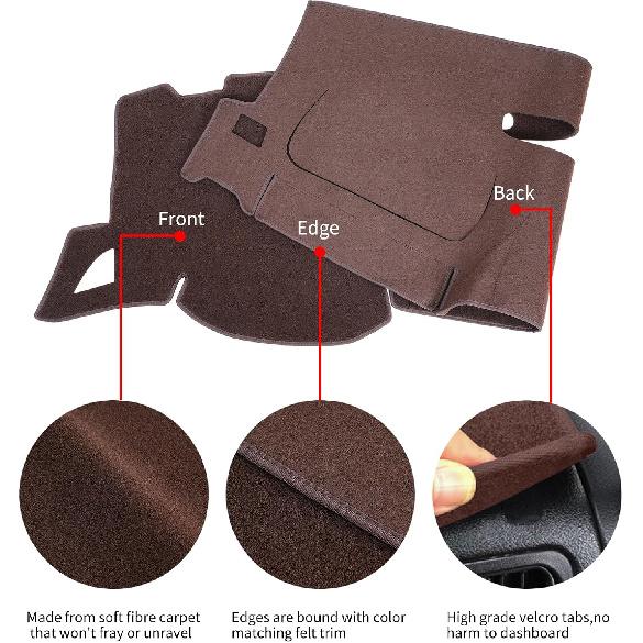 Dashboard Cover For GMC Sierra And Chevrolet Silverado- Fits 2007-2013 Models With Two Glove Boxes. Fit Dash Mat, Won'T Break Dash Sensors(Premium