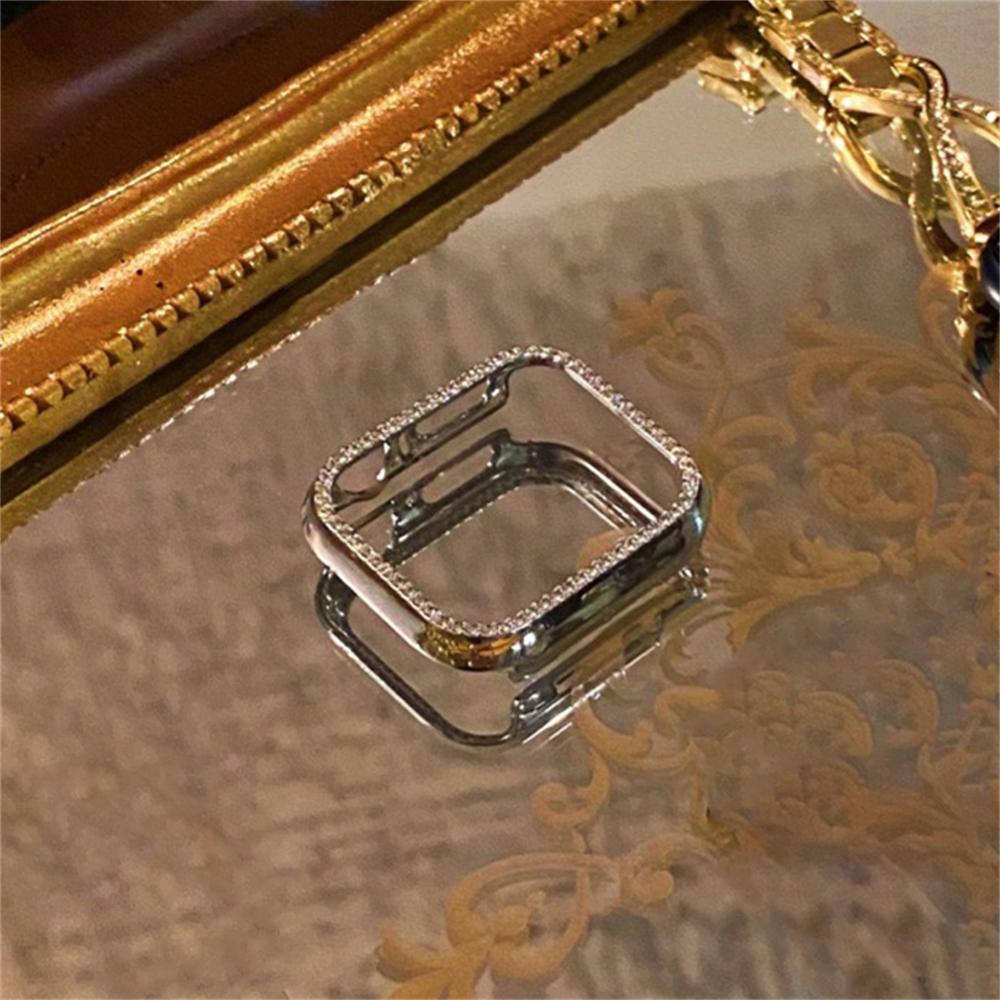 Чехол Diamond PC для Apple Watch Series10 9 8 7 6 SE ultra Bling защитный бампер блестящая рамка для IWatch 46 мм 42 мм 40 мм 41 мм 45 мм 44 мм 49 мм крышка