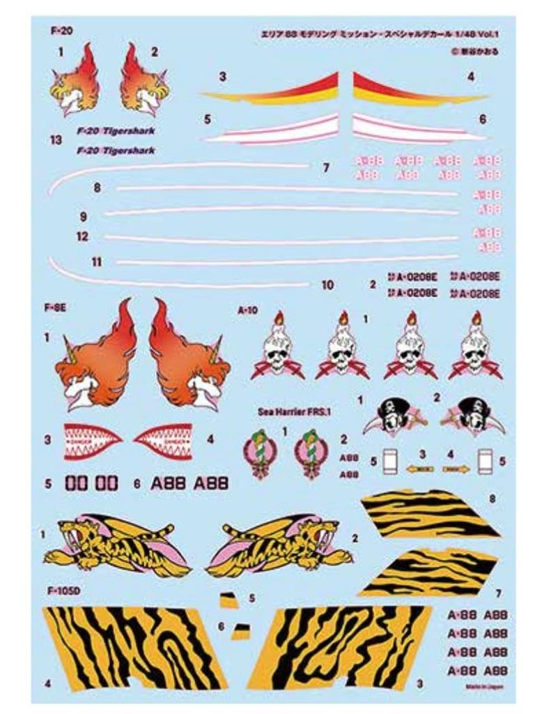 Modelart Area 88 Special Decal Пластиковая модель Decal 1/48 Vol.1 A88D-4801 (Самолет)