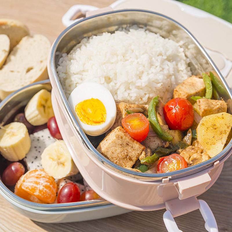 Коробка для обеда с термоизоляцией из нержавеющей стали 304, герметичный контейнер для еды, коробка для бенто