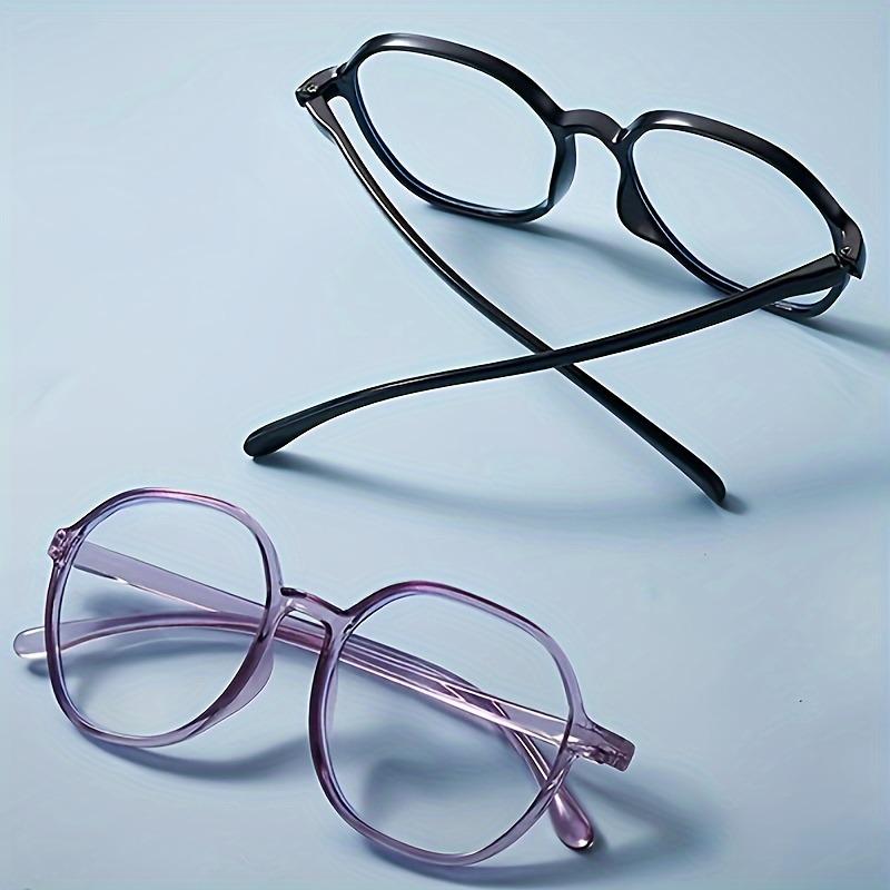 1 пара элегантных антивозрастных очков для чтения, сверхлегкая шестиугольная полная оправа с прозрачными линзами AC для мужчин и женщин