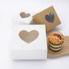 10Pcs Cupcake Box Visible Food Grade Mini Individual Cake Packing Case with Heart Shaped Window Kitchen Tool