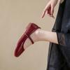 Мода 2024 Весна Новые женские черные туфли на плоской подошве Модные красные женские повседневные туфли Мэри Джейн с мягкой подошвой и круглым носком Балетки для улицы