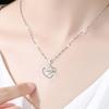 999 Sterling Silver Necklace for Women Korean Style Clavicle Chain Pure Silver Pendant Jewelry Love Love