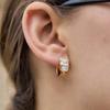 Luxury Zircon Stainless Steel Hoops Earrings for Women New 18K Gold PVD Plated Trendy Party Wedding Charms Jewelry