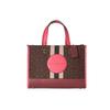 Coach Dempsey 30 Striped Logo Decor Canvas And Leather Tote Bag Women tote Brown 4113-IMTN8