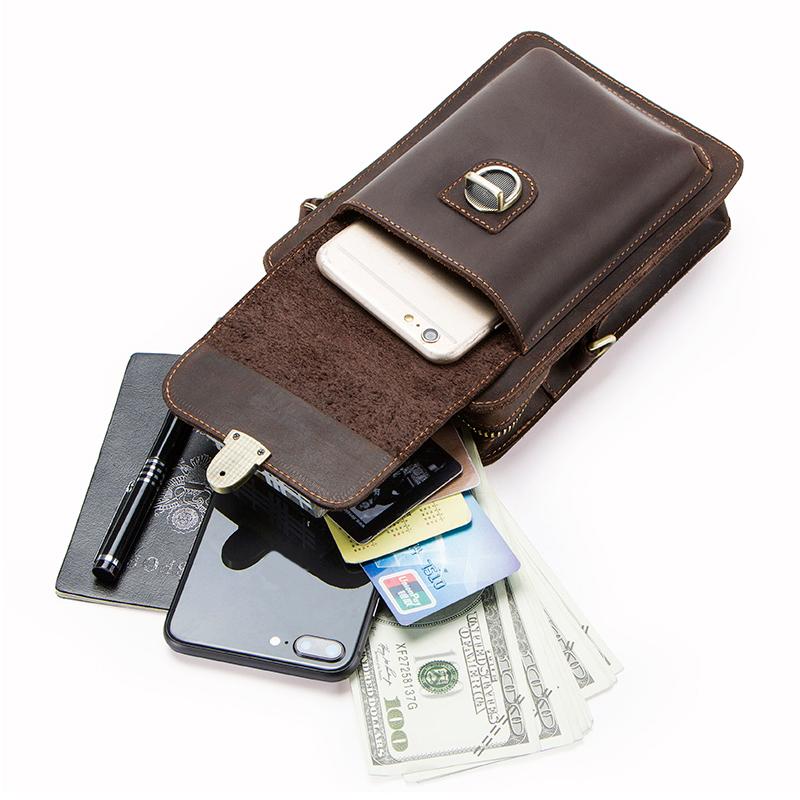 CONTACT'S мужская компактная сумка кросс-боди из натуральной кожи