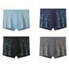 Men Boxer Underwear Elastic High Waist Loose Cut High Elasticity Shorts Briefs Breathable Smooth Printing Panties