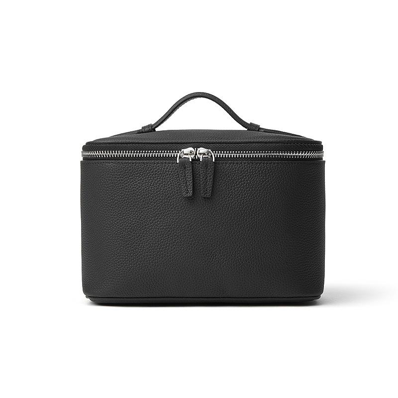 Genuine Leather: Multi-layered Cosmetic Bag, Toiletry Bag, Storage Bag, High-end Travel Portable Soft Leather Bag