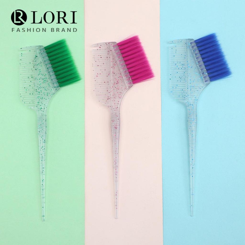 Прозрачная блестящая расческа для окрашивания волос с цветными щетинками для мелирования волос 