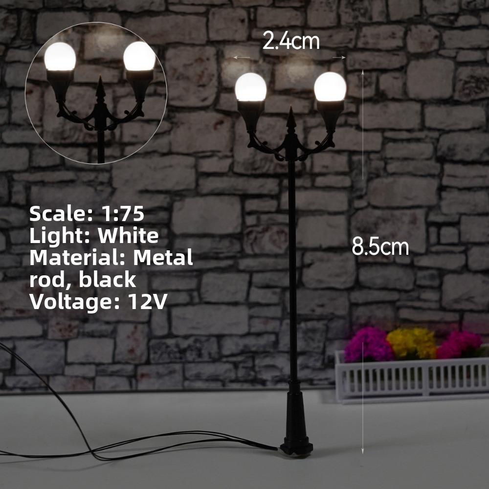 DIY Miniature Street Lamp White/Warm Light Park Lamppost High Light Layout Material