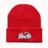 Cute lazy cat embroidered knitted hat for male and female students, warm pullover hip-hop beanie