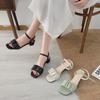 Fashion Summer Women Sandals With Thick Heel And Buckle For Casual Style