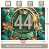2D Luxury Green Gold 44th Birthday Backdrop Diamond Crown Party Banner
