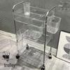 Miling 3-Tier Clear Acrylic Rolling Storage Cart