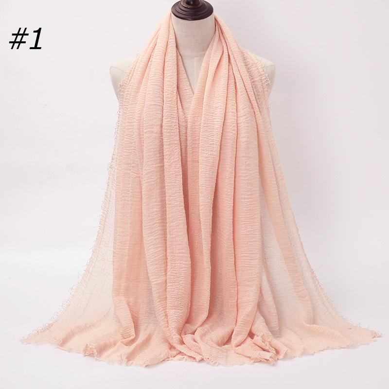 Big Size Crinkle Cotton Hijab Headscarf Women Cotton Muslim Head Wraps Headbands Long Shawls Musulman Scarves Turbans Foulard