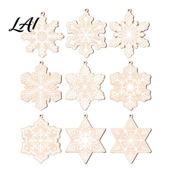 Lightweight Wood Hanging Ornaments Wooden Christmas Snowflake Ornaments Rustic Xmas Tree Decorations Boho Winter Wonderland Crafts for Tree Holiday