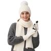 Knitted Hat Scarf Gloves Three-piece Set Women's Winter Thick Ear Protection Warm Cap Scarf Kit