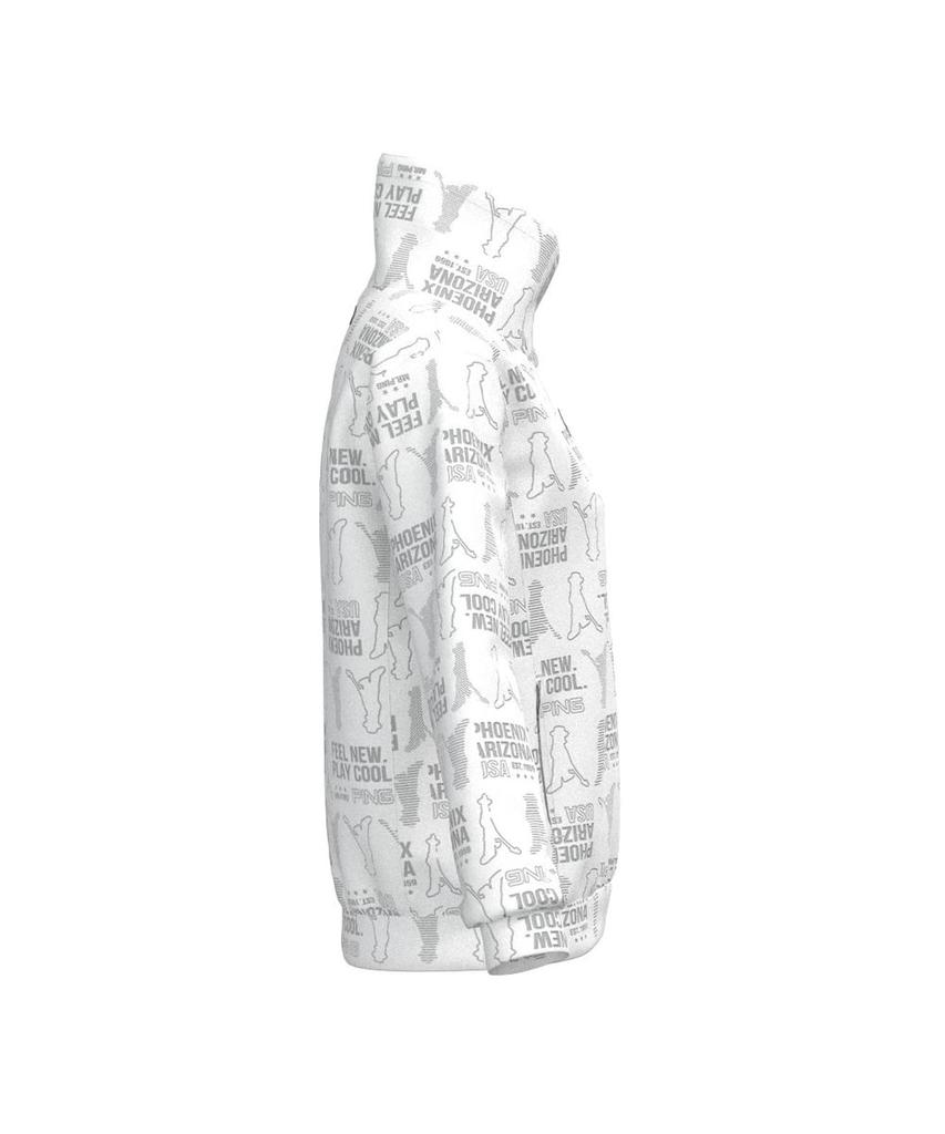 PING Apparel Women's Long Sleeve High Neck Shirt (Mr. PING Shadow Pattern) / Golf Undershirt / 622-3269900 030_White, Size LL