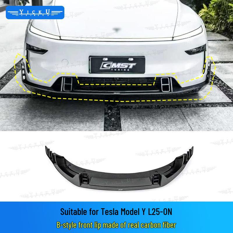 Комплект переднего и заднего бампера-губы и капота Tesla Model YL в стиле CMST из настоящего карбона