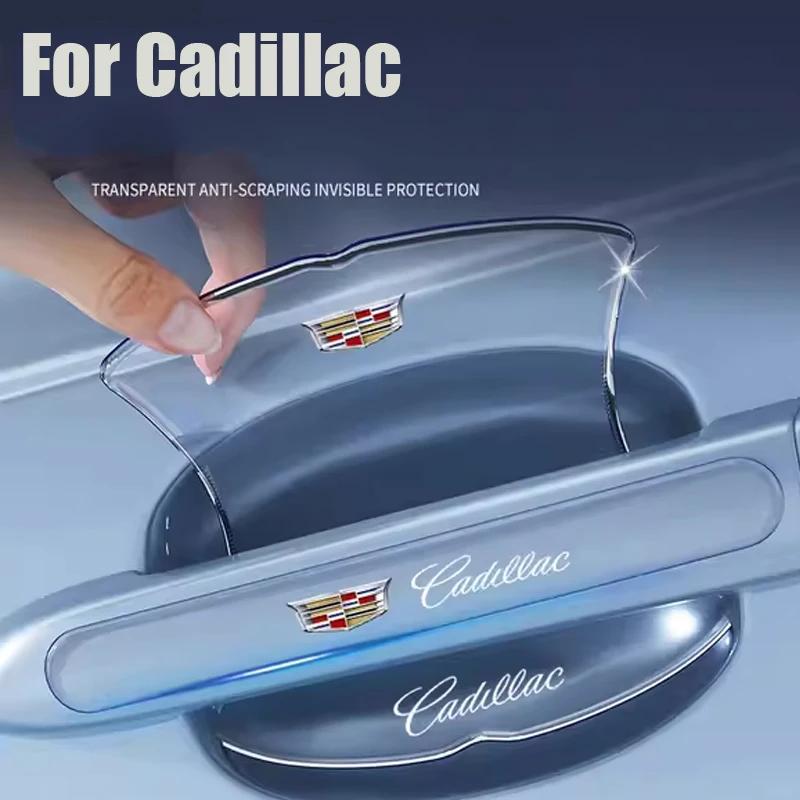 8pcs Car Door Handle Anti-Scratch Sticker Decal for Cadillac Escalade ATS BLS CTS CT4 CT5 CT6 EXT STS SLS SLR SRX XLR Badge 2025