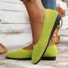 Однотонные туфли с круглым носком Fly Woven Flat Sole Single для женской повседневной одежды, дышащие полые трикотажные туфли, рабочая обувь