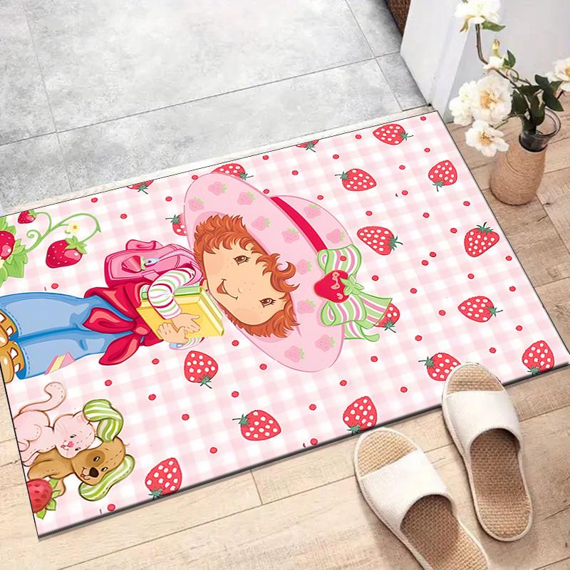 1pc Strawberry Princess1 Design Printed Area Rug Carpet for Bedroom Living Room Home Decor Rugs Mat Non Slip Mat Rug for Bedside